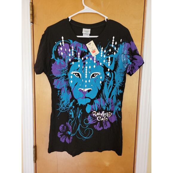 Rainforest Cafe Shirt Womens 2XL Metallic Accents New Vintage - Picture 1 of 5